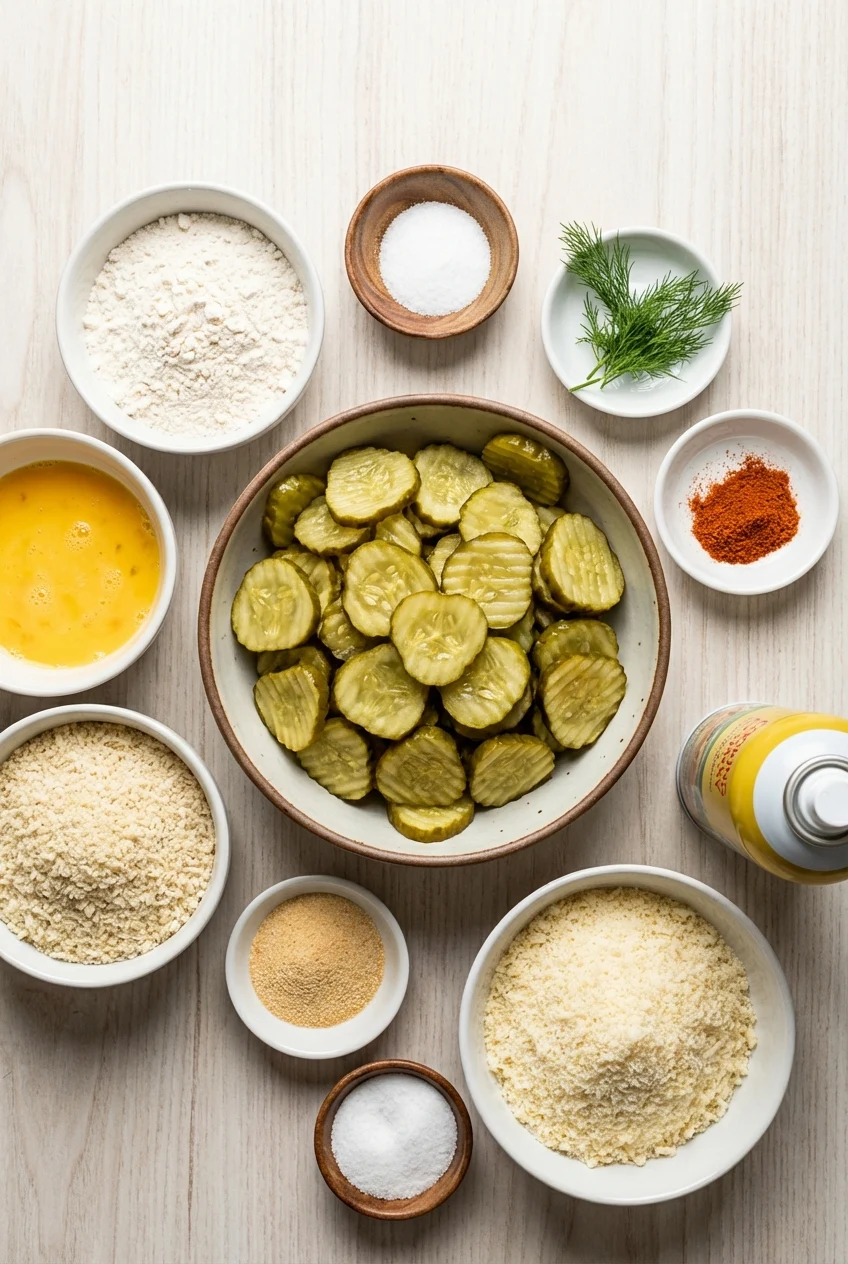 Ingredients for Air Fryer Fried Pickles