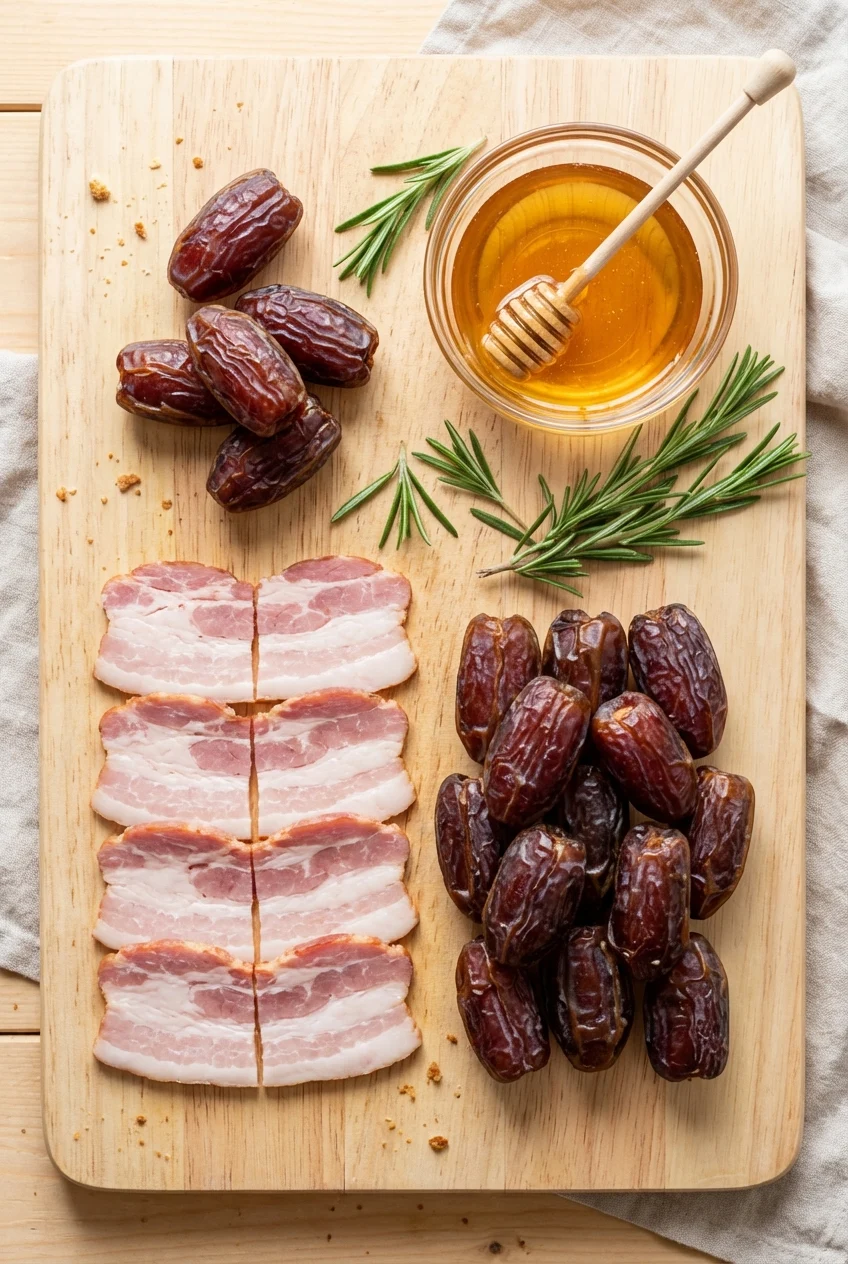 Ingredients for Bacon Wrapped Dates