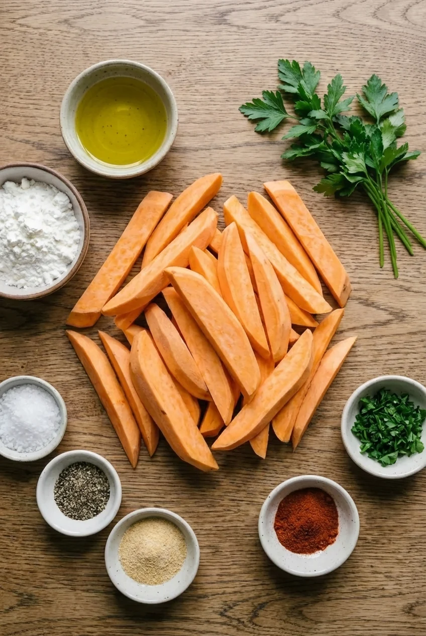 Ingredients for Baked Sweet Potato Fries