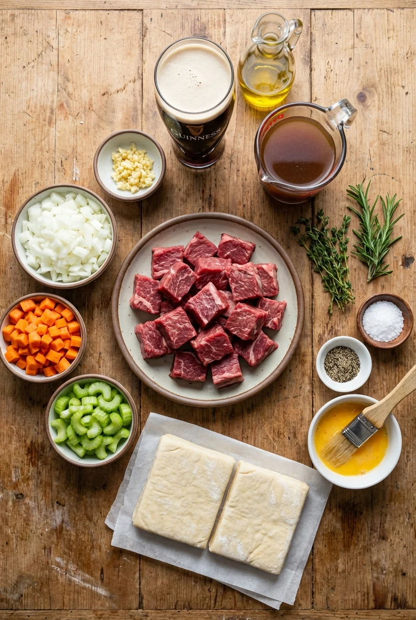 Ingredients for Beef and Guinness Hand Pies