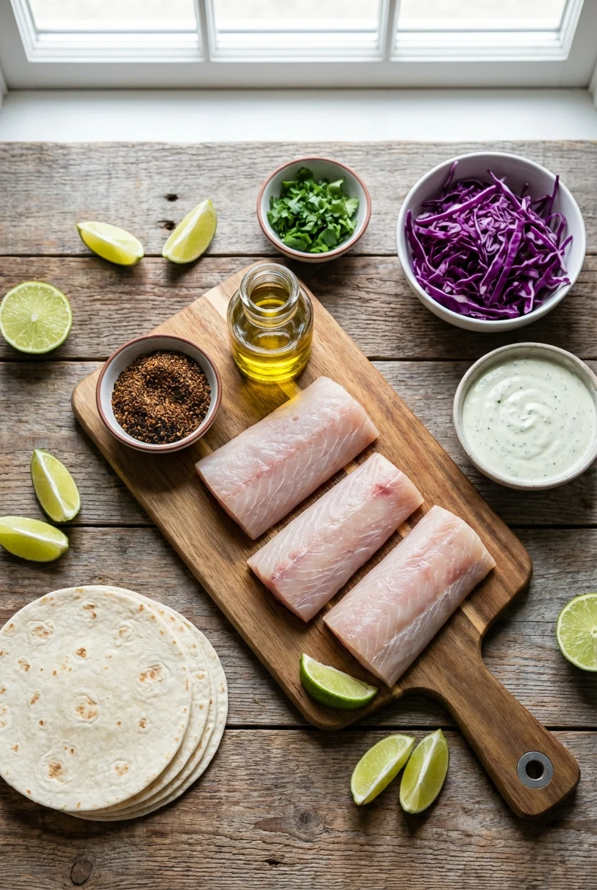 Ingredients for Blackened Mahi Mahi Tacos