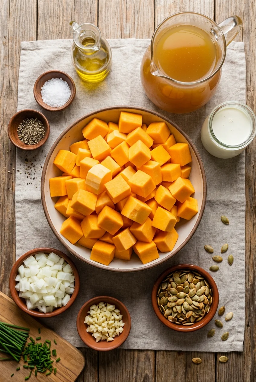 Ingredients for Butternut Squash Bisque