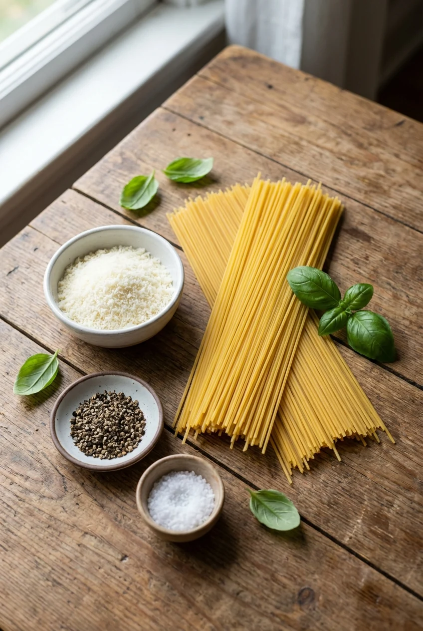 Ingredients for Cacio e Pepe