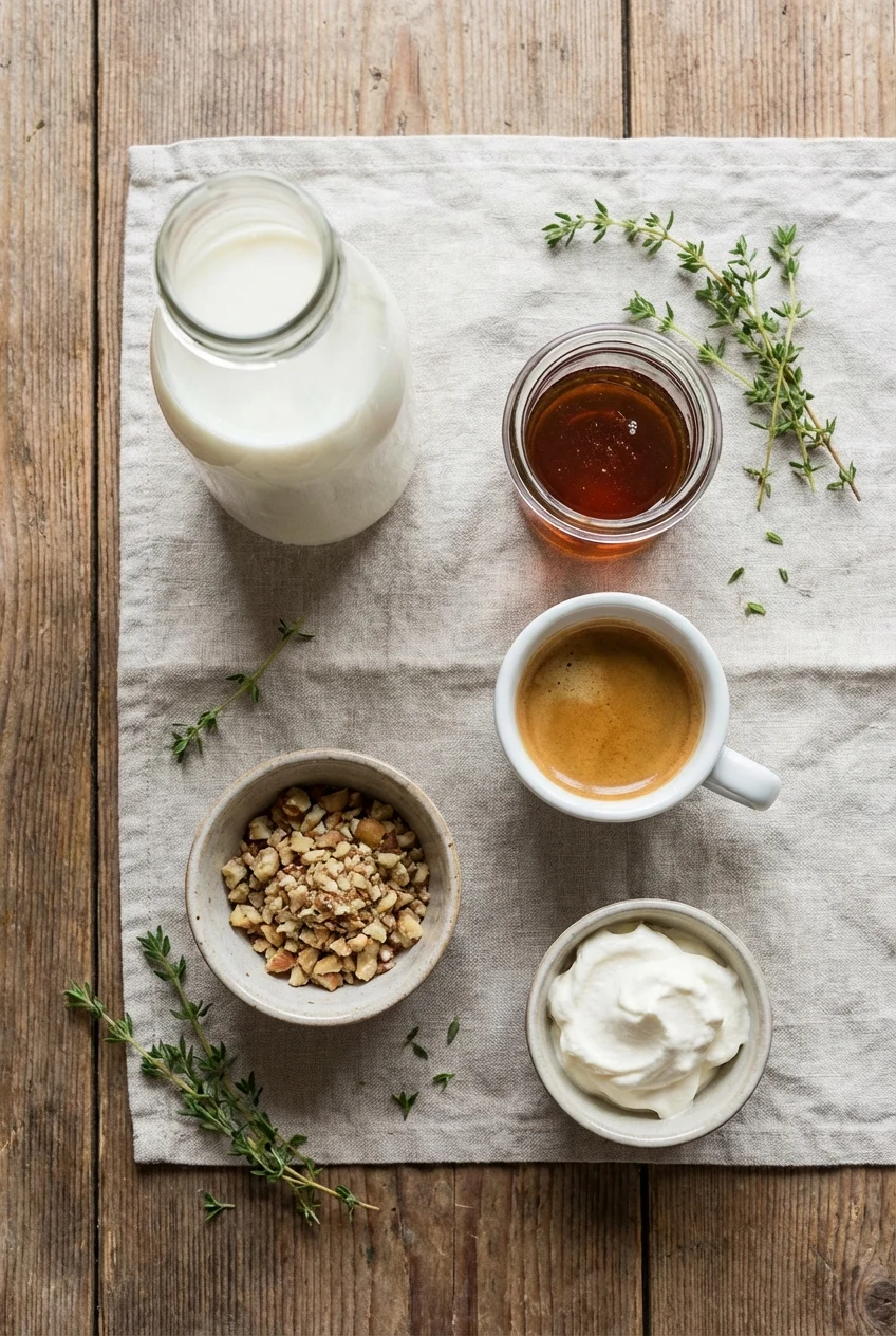 Ingredients for Chestnut Praline Latte