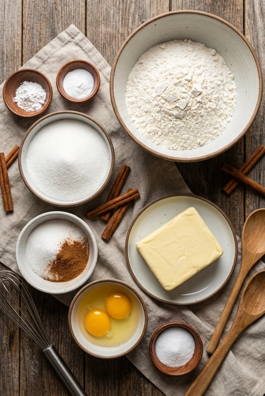 Ingredients for Classic Chewy Snickerdoodles