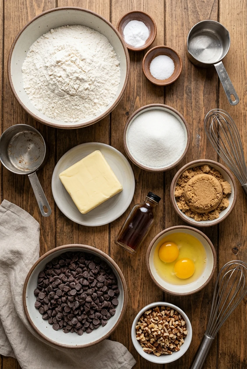 Ingredients for Classic Chocolate Chip Cookies