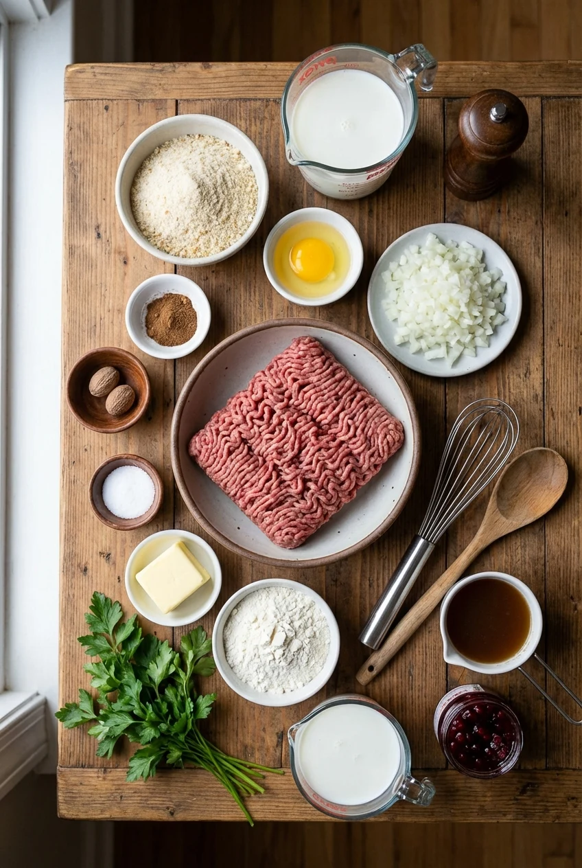 Ingredients for Classic Swedish Meatballs