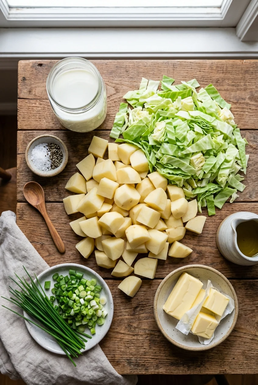 Ingredients for Colcannon Mashed Potatoes