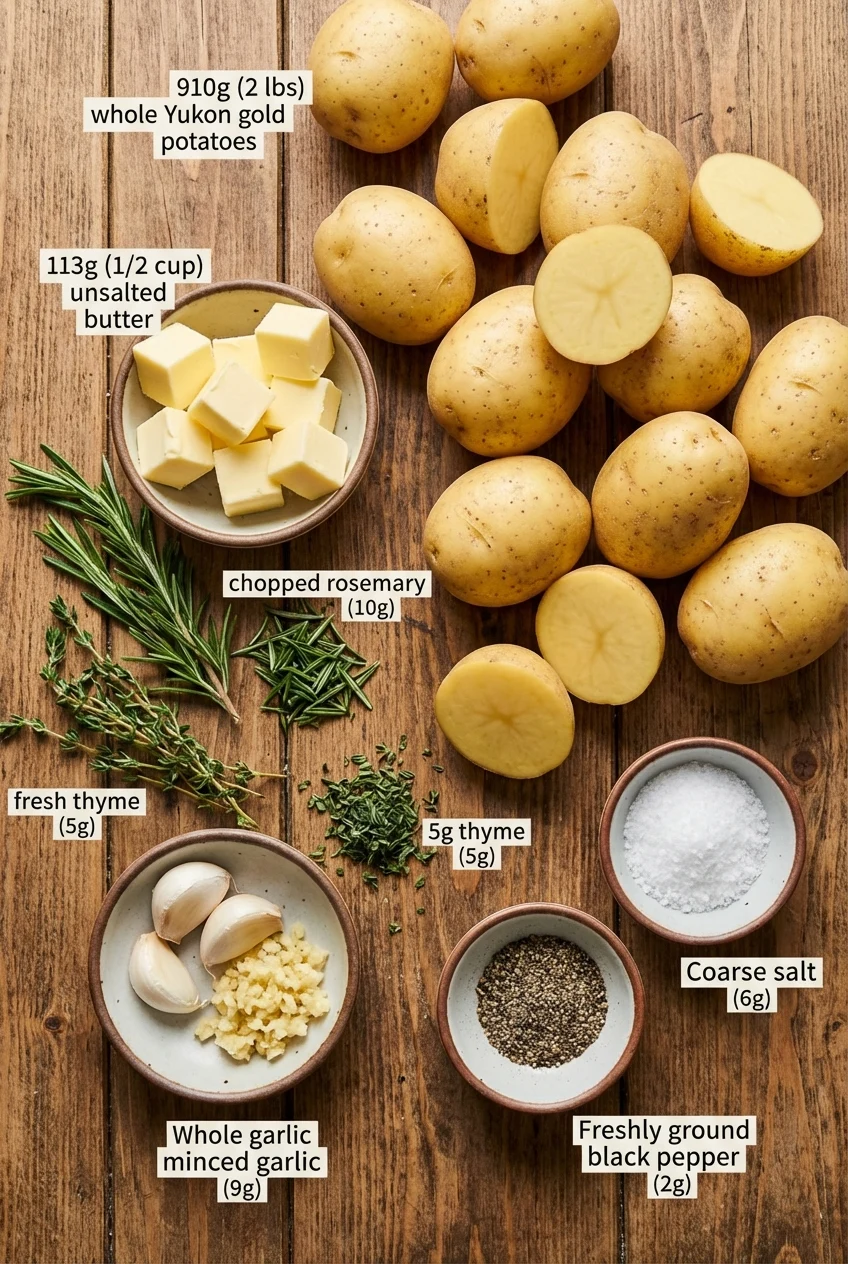 Ingredients for Crockpot Buttery Herb Potatoes