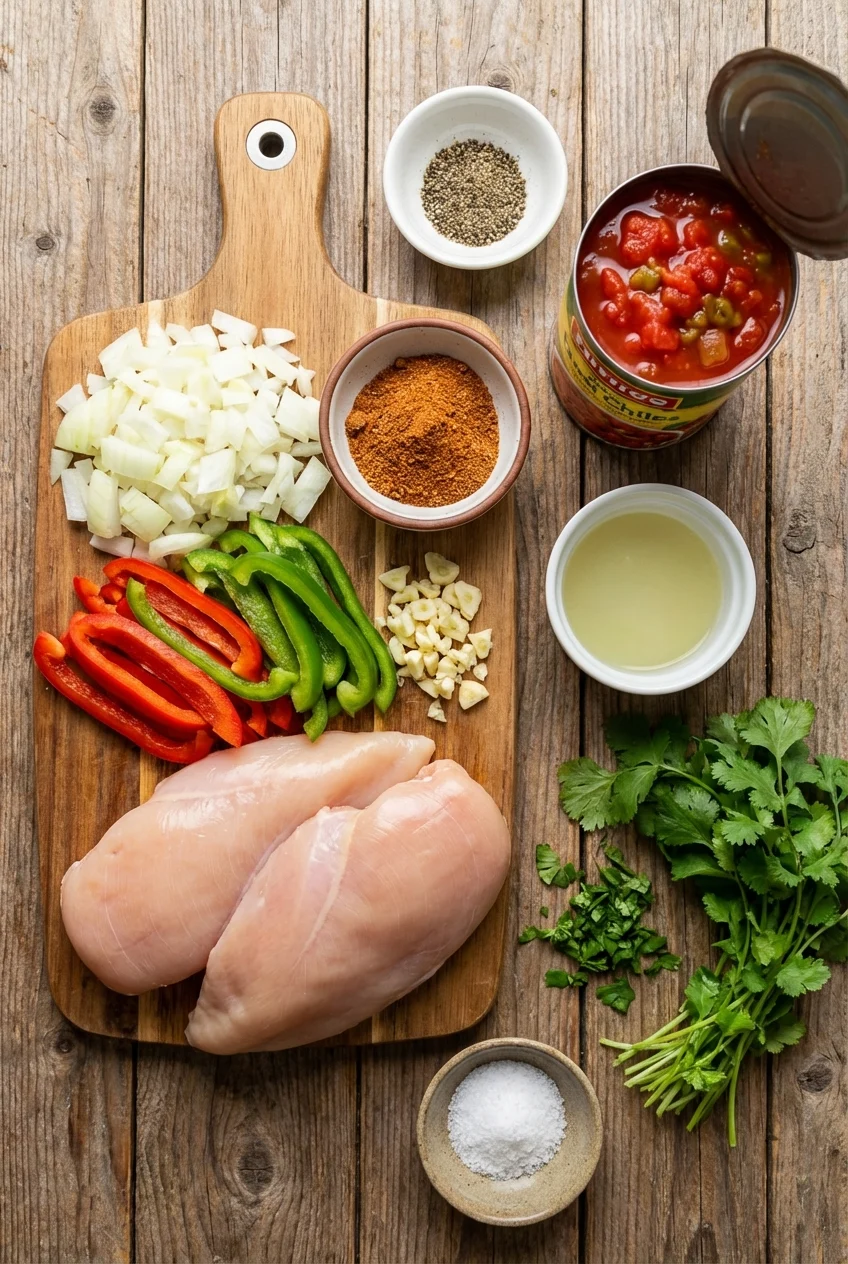 Ingredients for Crockpot Taco Chicken