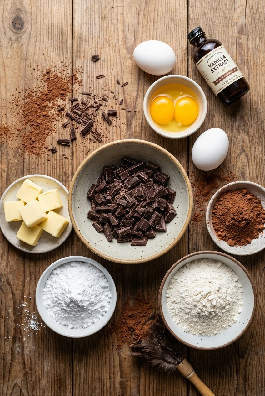 Ingredients for Double Chocolate Lava Cakes