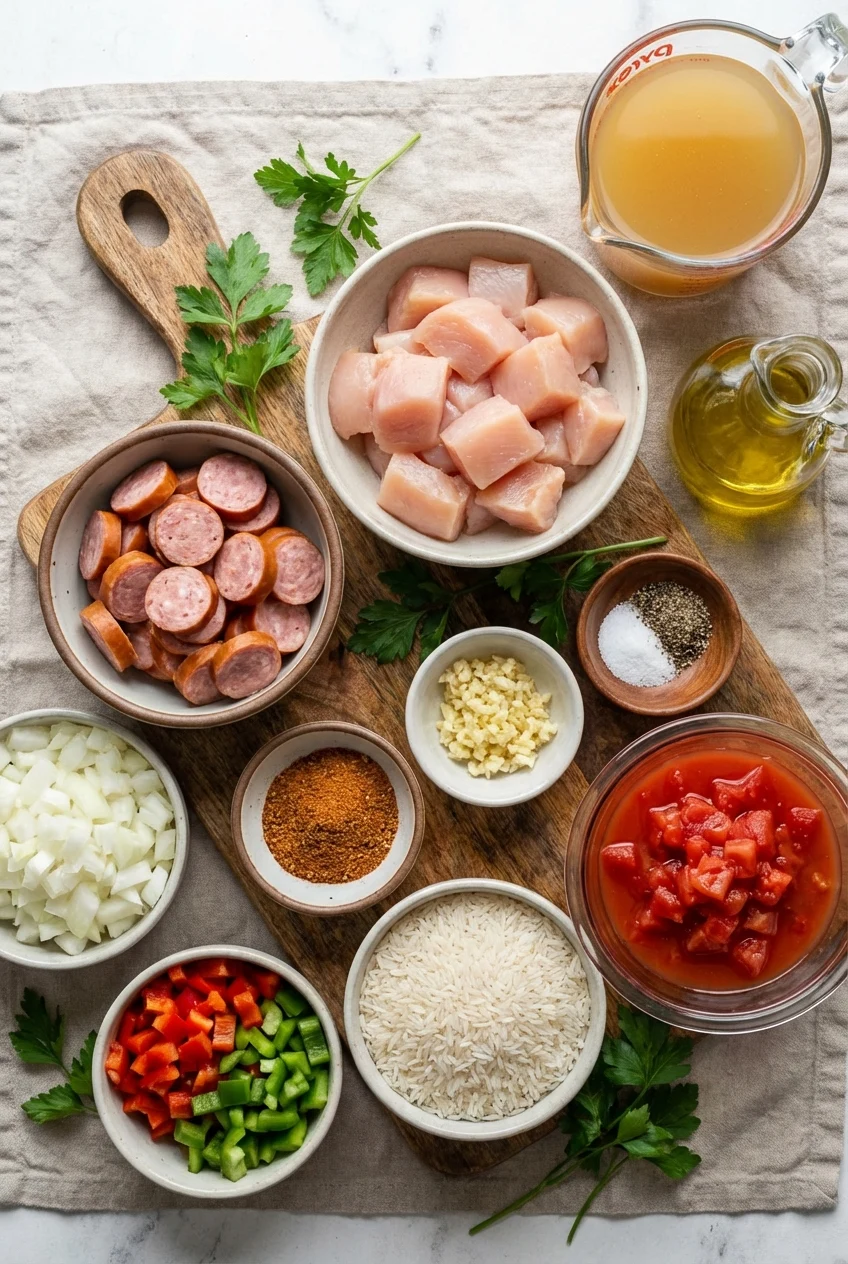 Ingredients for Easy Chicken Jambalaya