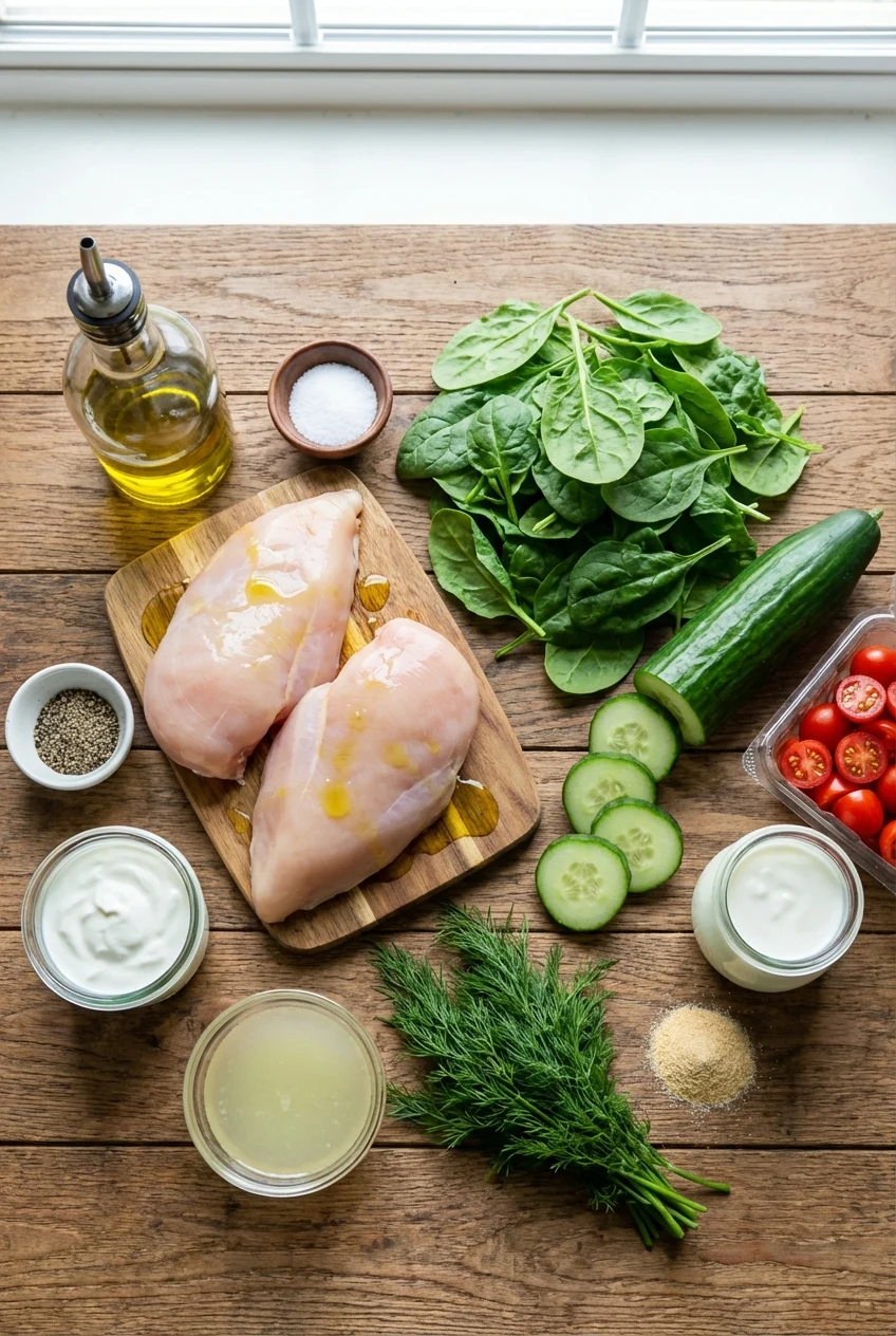 Ingredients for Greek Yogurt Chicken Salad
