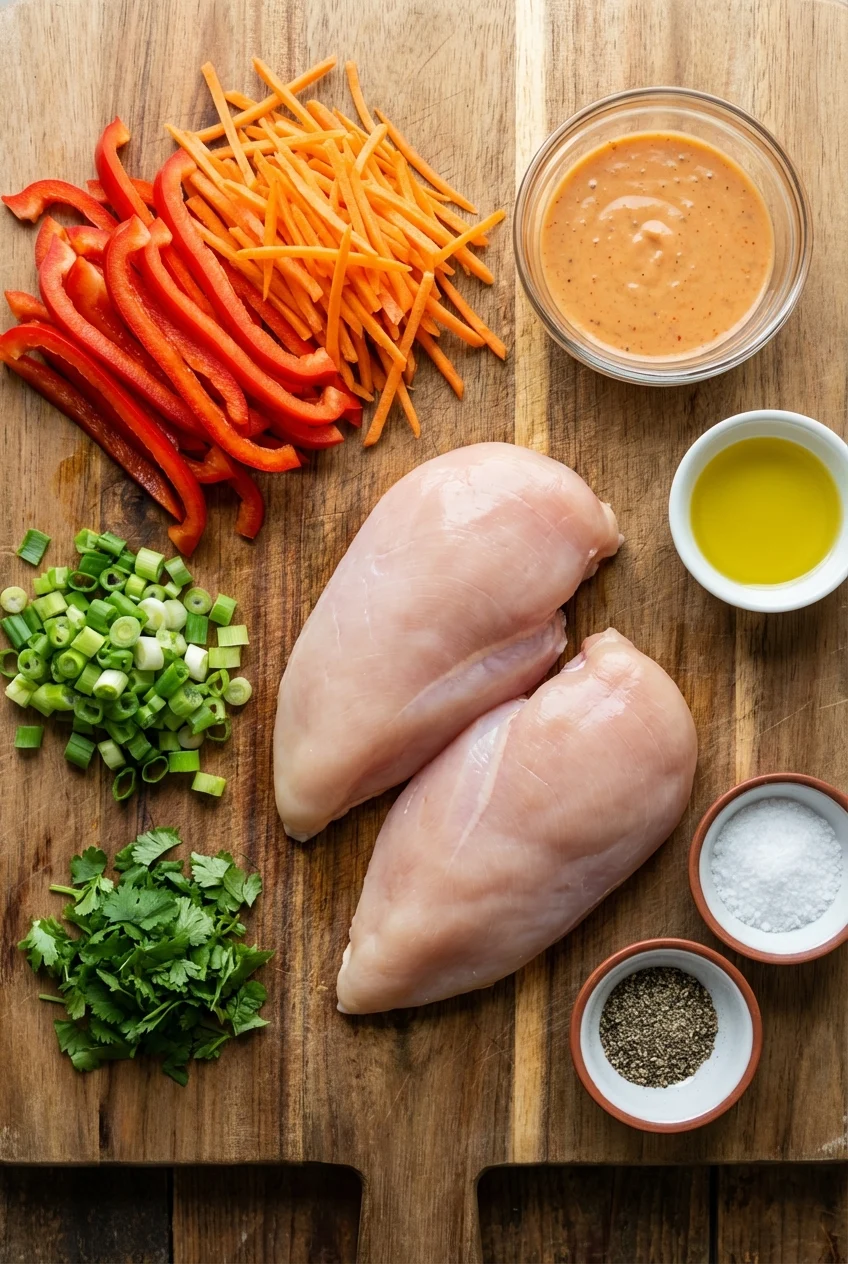 Ingredients for Healthy Bang Bang Chicken Bowl