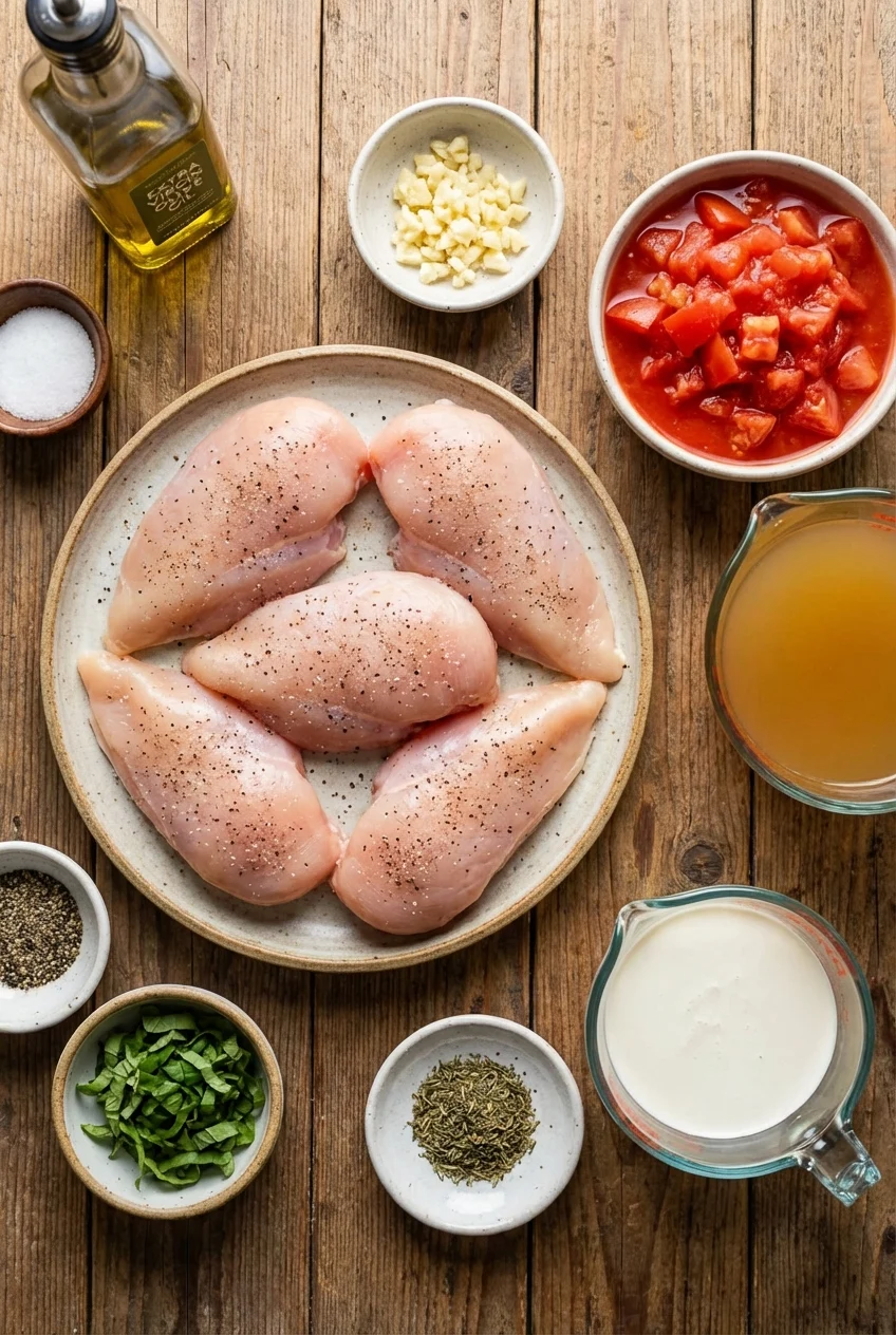 Ingredients for Healthy Creamy Tomato Chicken