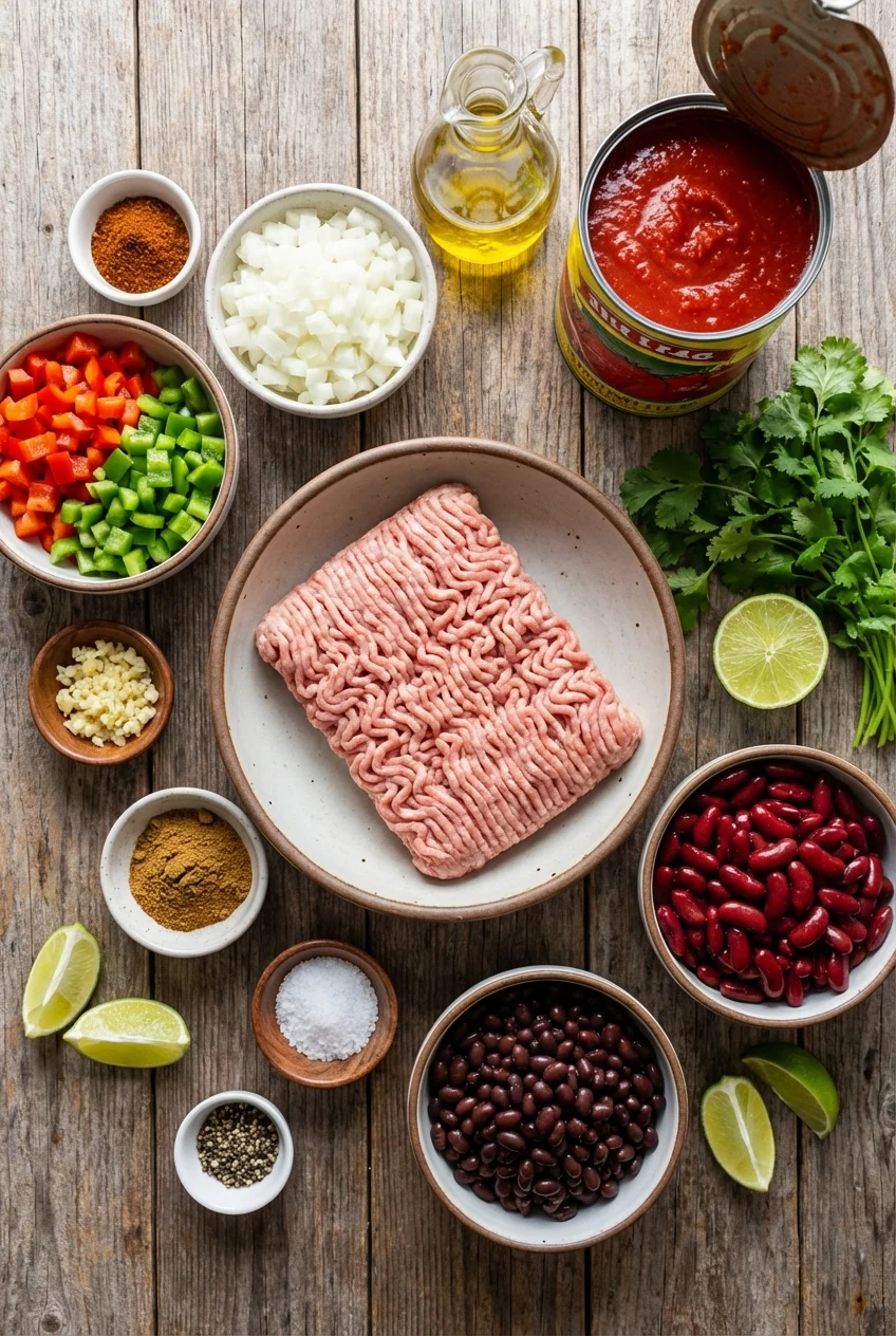 Ingredients for Hearty Turkey Chili with Beans