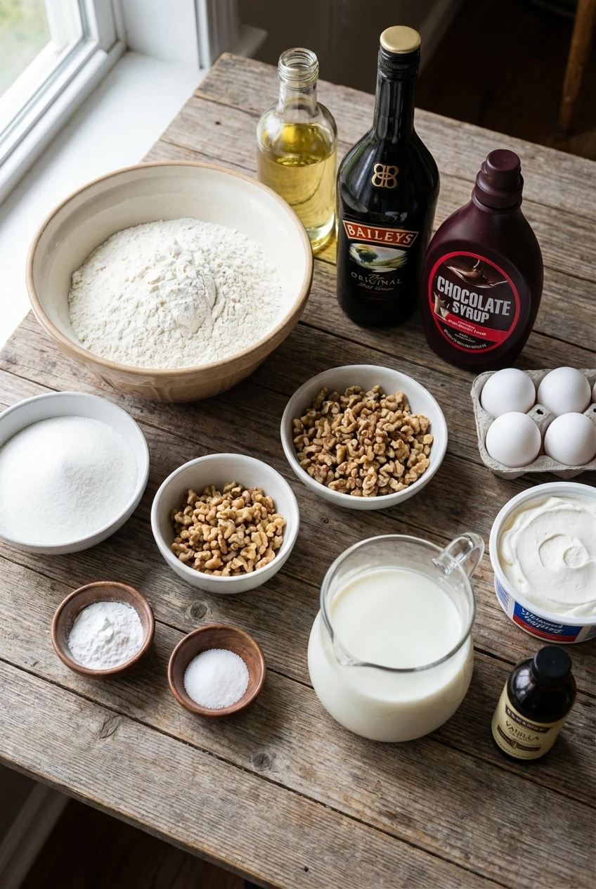 Ingredients for Irish Cream Poke Cake