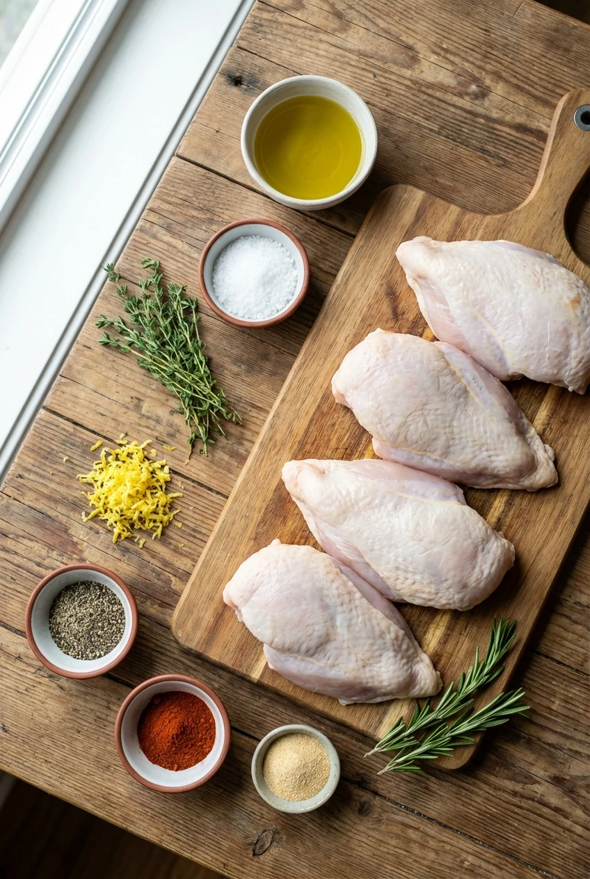 Ingredients for Juicy Oven Baked Chicken Breast