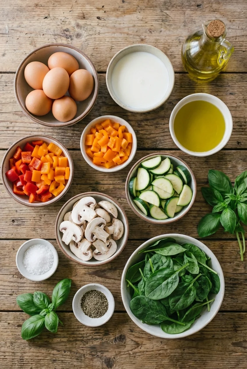Ingredients for Leftover Vegetable Frittata
