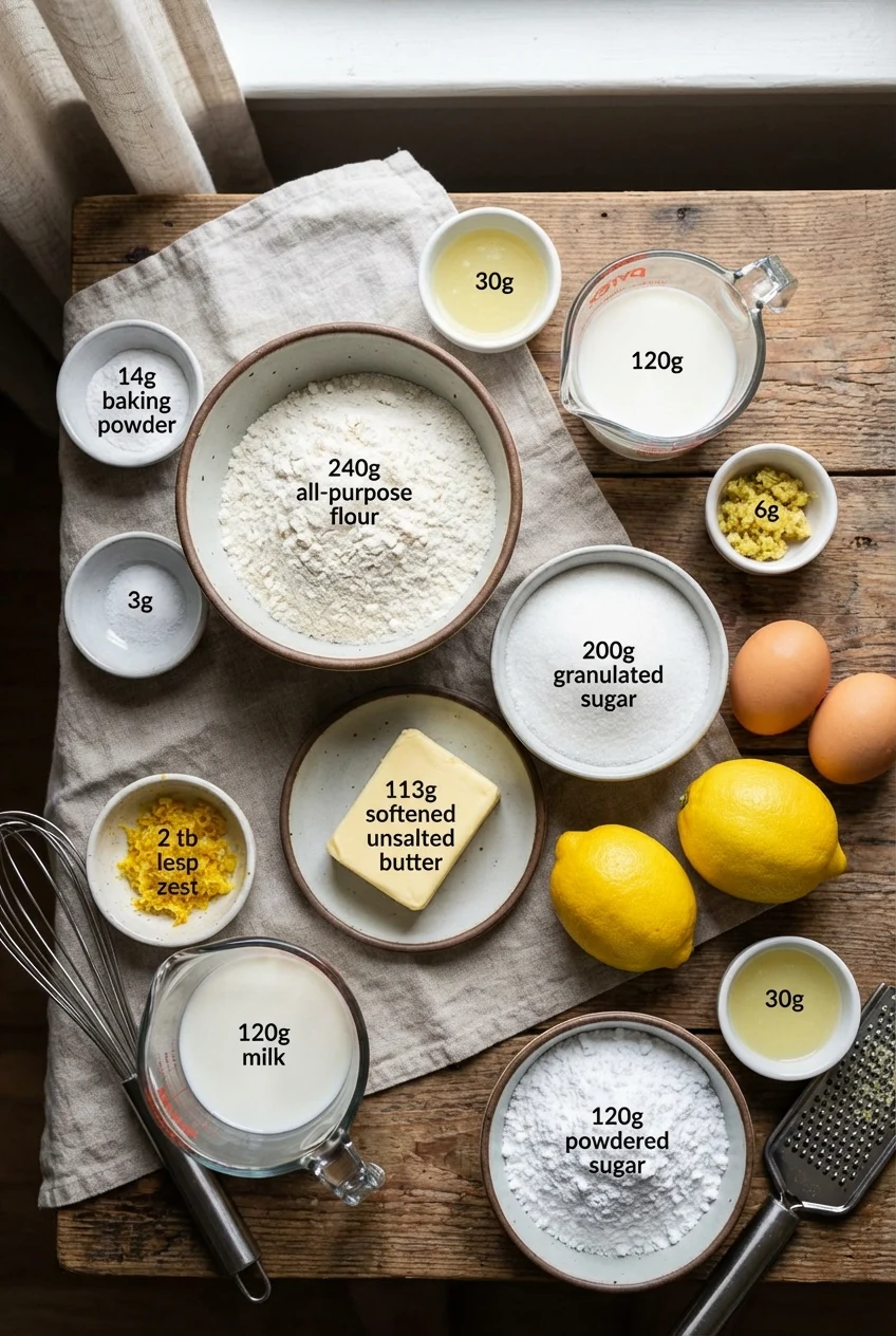 Ingredients for Lemon Ginger Tea Cake