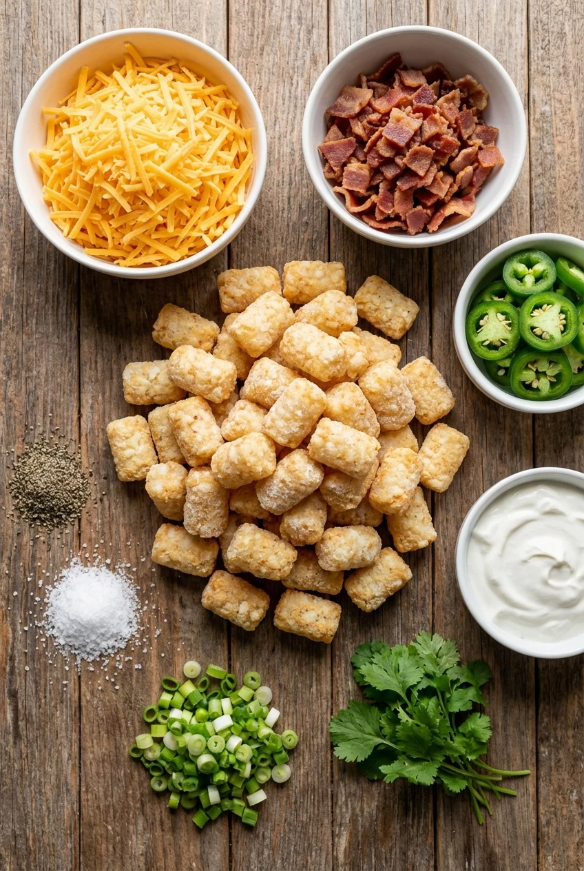 Ingredients for Loaded Tater Tot Nachos
