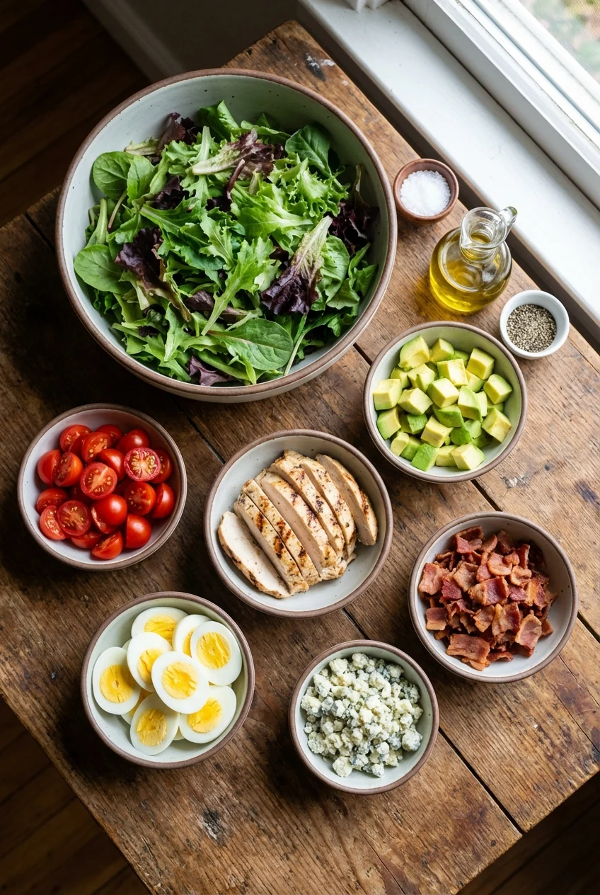 Ingredients for Mason Jar Cobb Salad