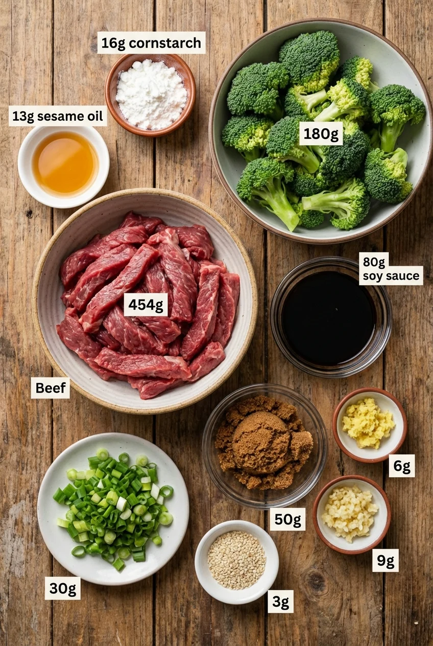 Ingredients for Mongolian Beef Meal Prep