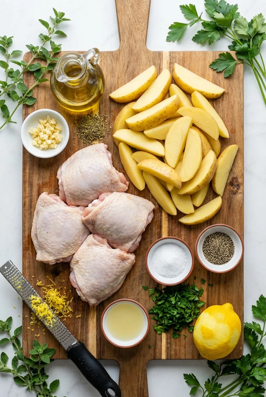 Ingredients for One-Pot Greek Chicken and Potatoes