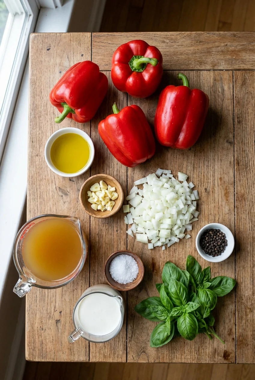 Ingredients for Roasted Red Pepper Soup