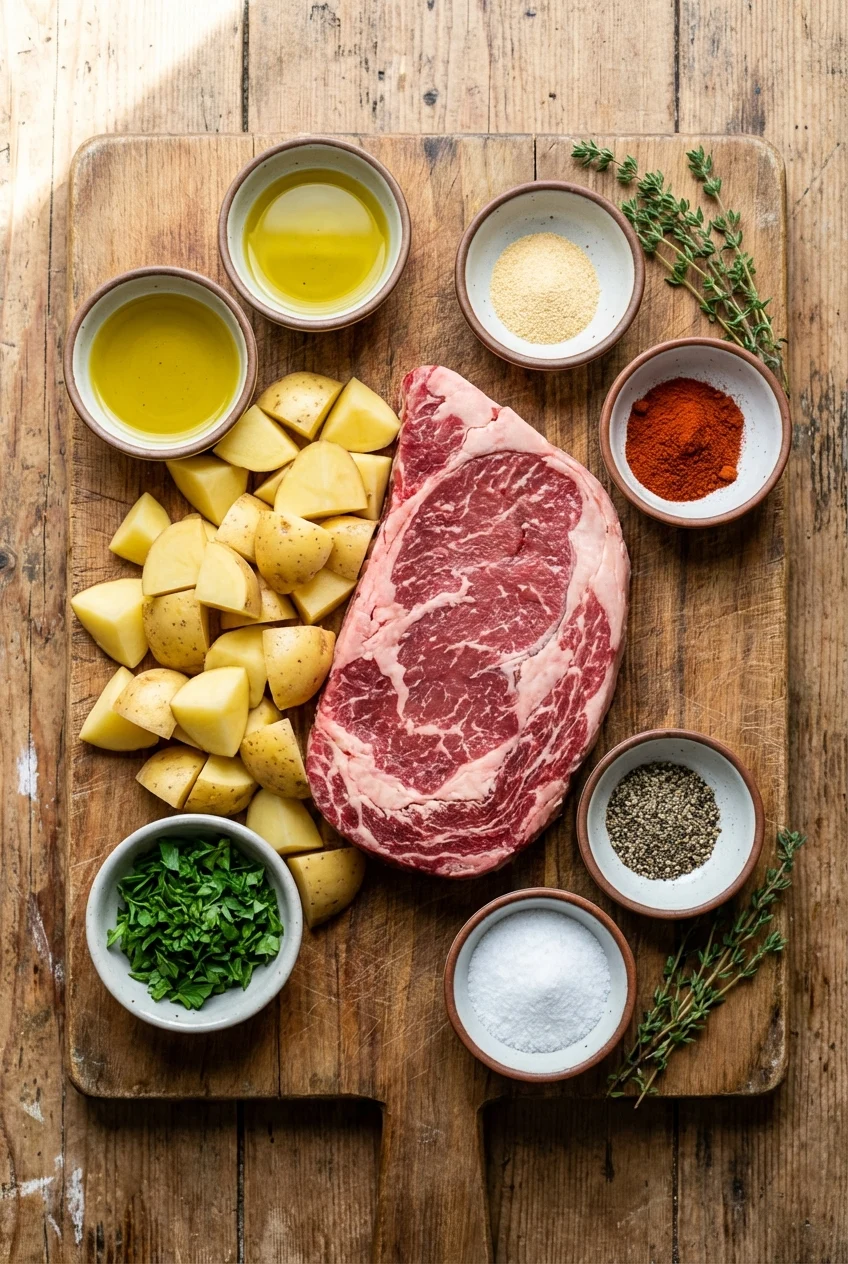 Ingredients for Sheet Pan Steak and Potatoes