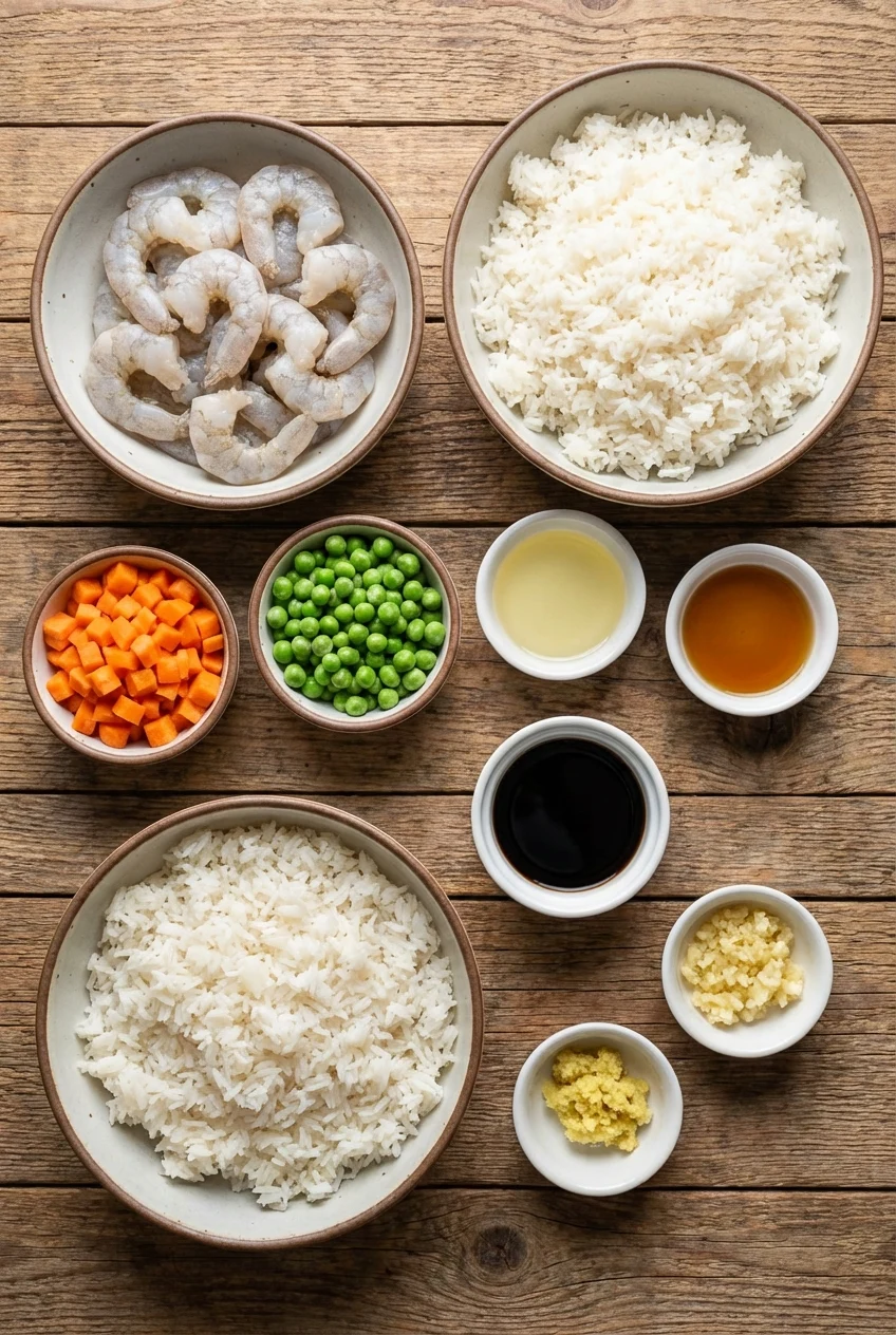 Ingredients for Shrimp Fried Rice