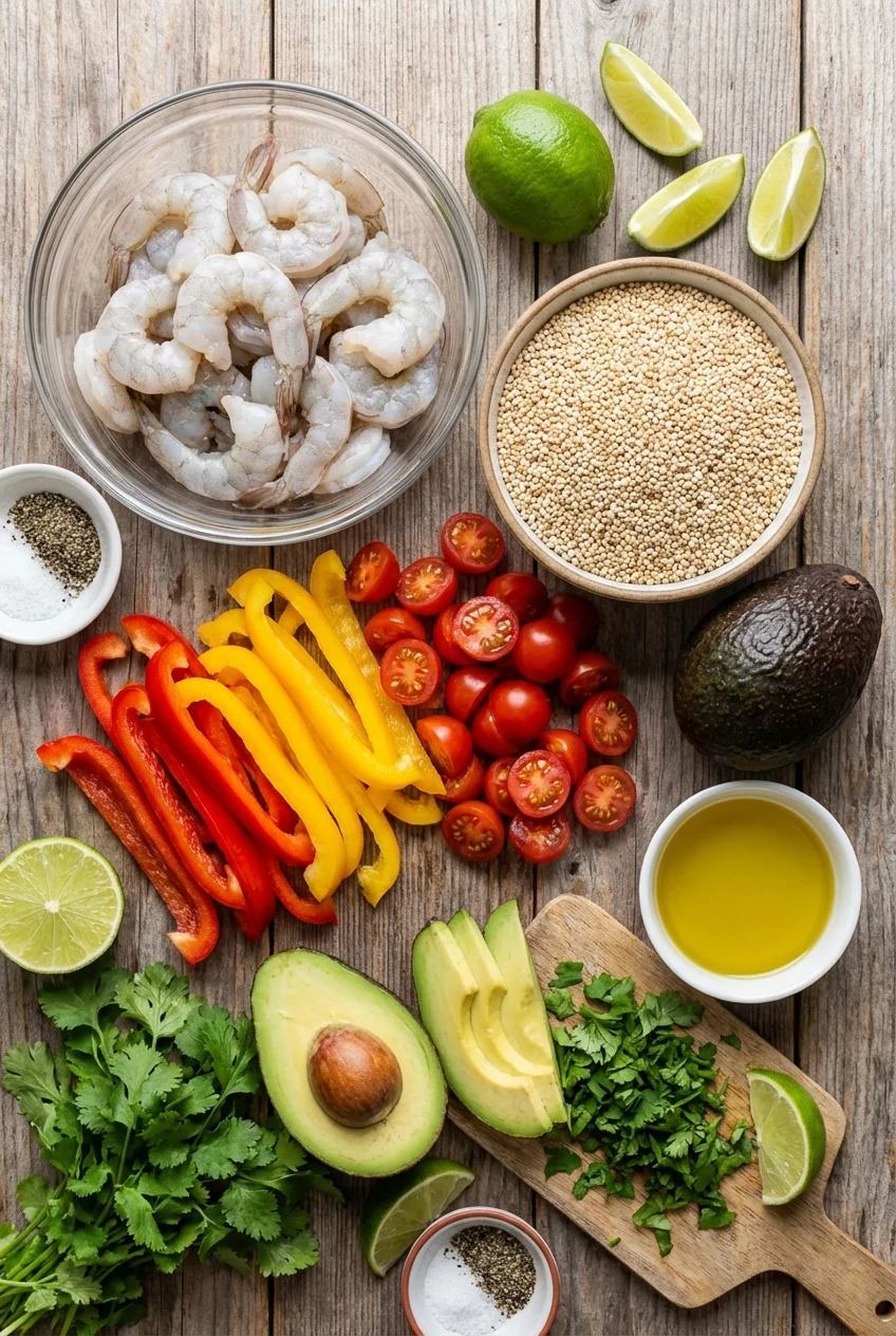 Ingredients for Shrimp Taco Meal Prep Bowls