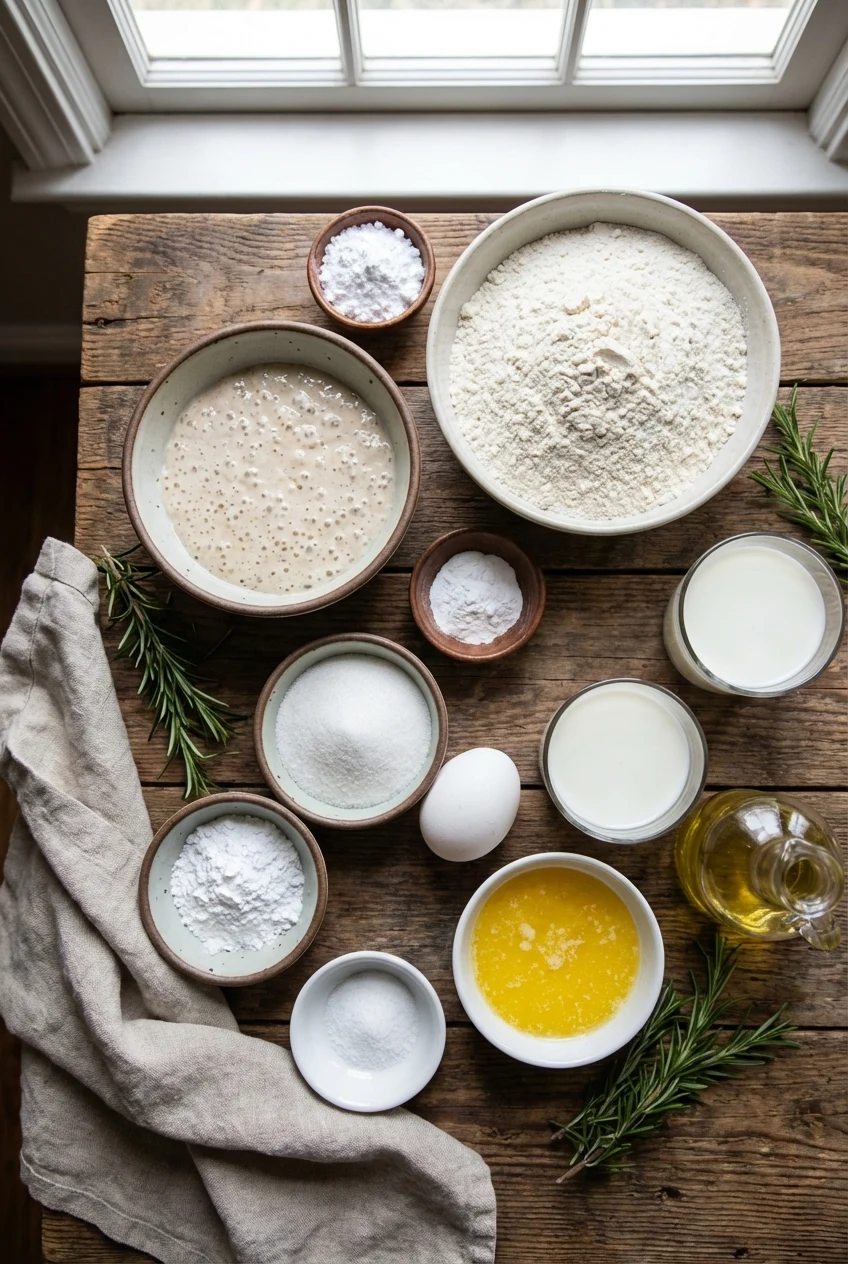 Ingredients for Sourdough Discard Donuts