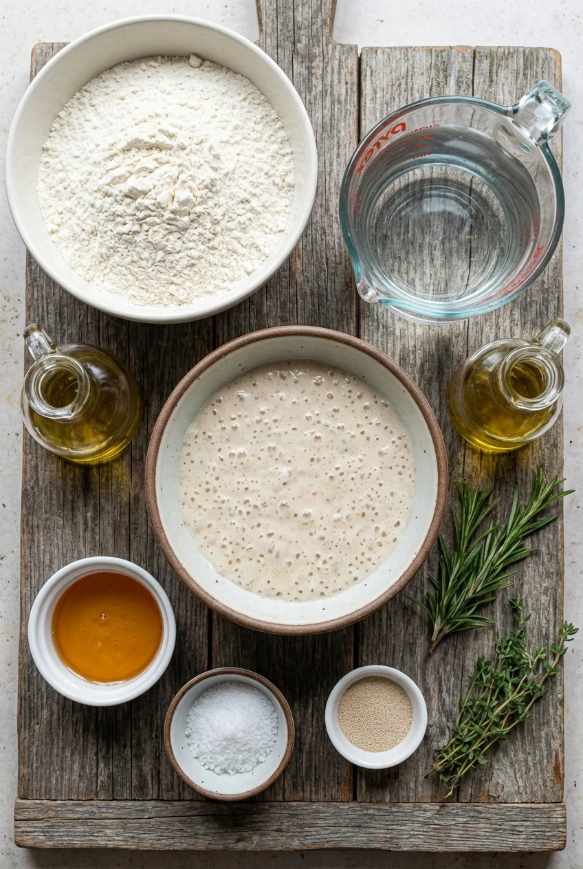 Ingredients for Sourdough Discard Sandwich Bread