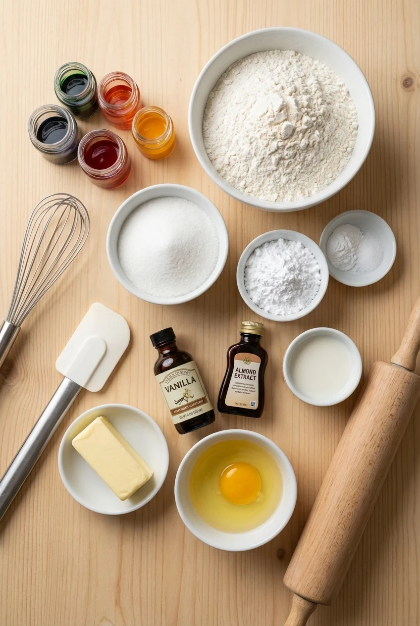Ingredients for Spring Flower Sugar Cookies