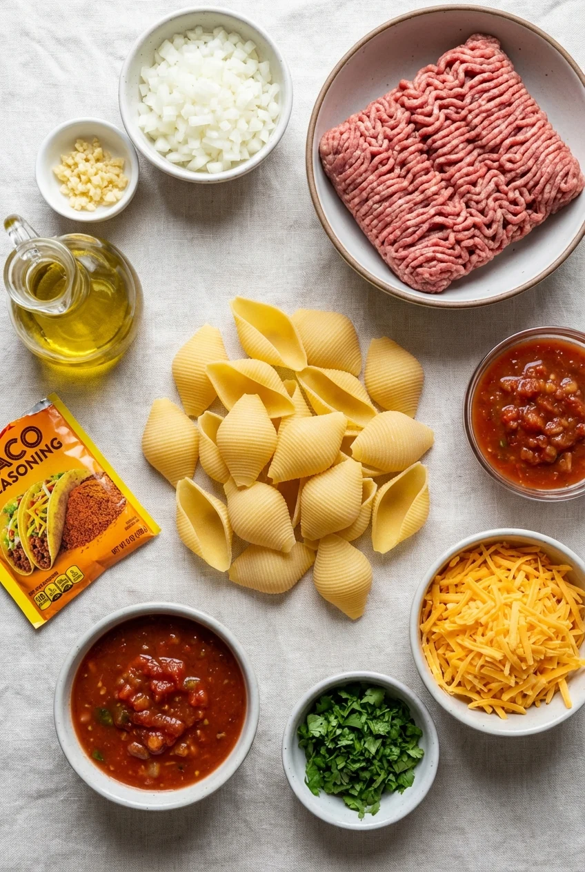 Ingredients for Taco Stuffed Shells