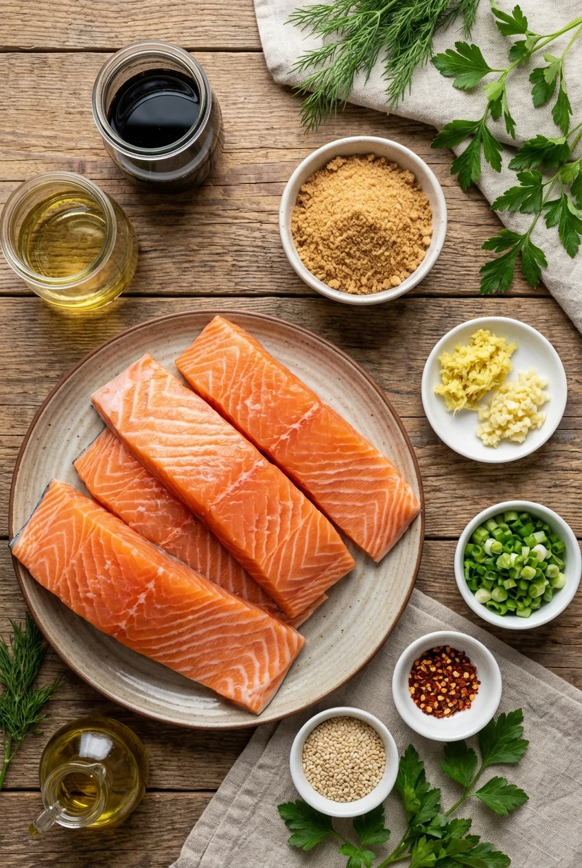 Ingredients for Teriyaki Glazed Salmon
