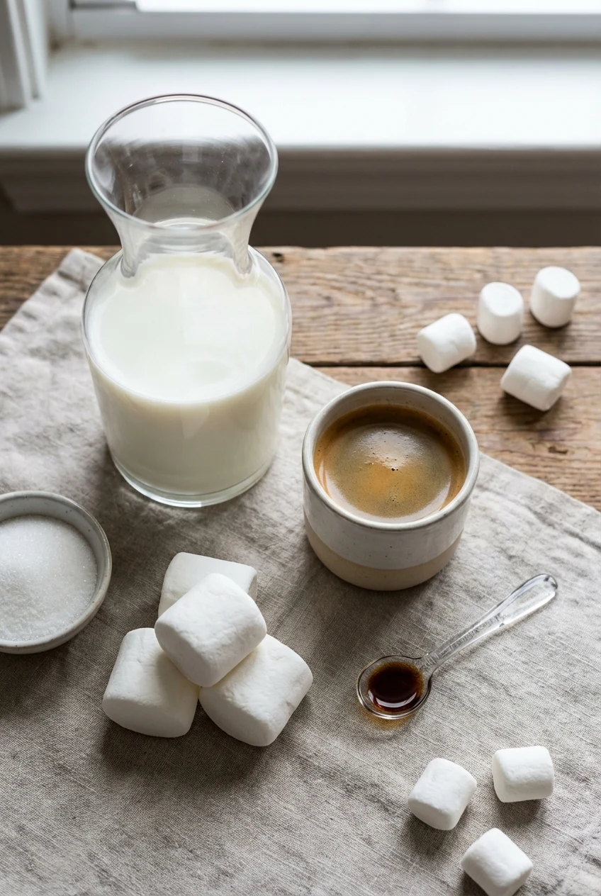 Ingredients for Toasted Marshmallow Latte