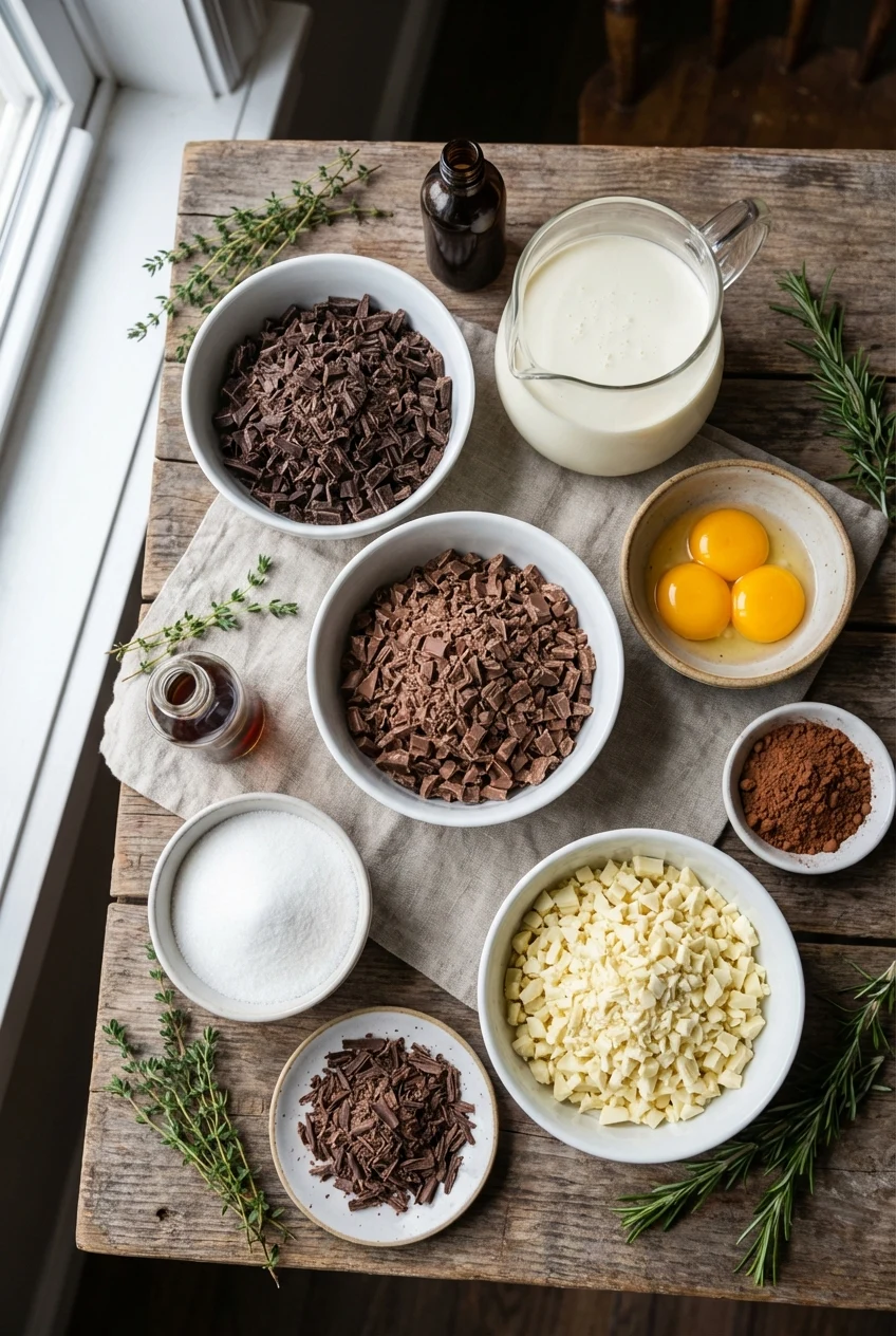 Ingredients for Triple Chocolate Mousse