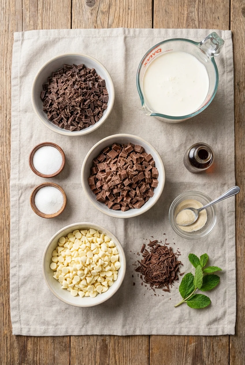Ingredients for Triple Chocolate Mousse
