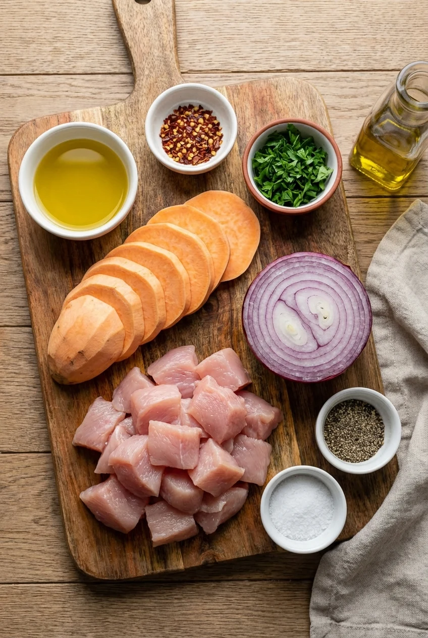 Ingredients for Turkey Sweet Potato Skillet