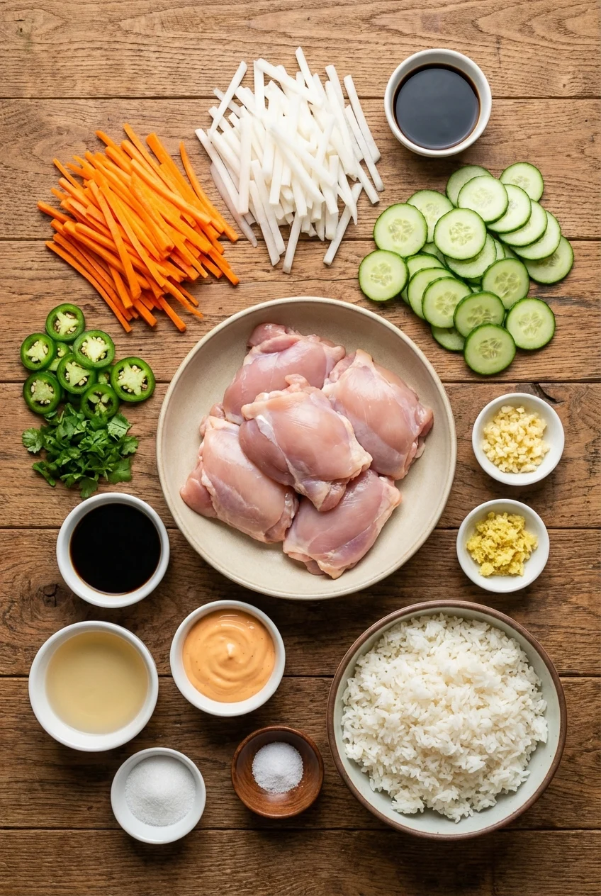 Ingredients for Vietnamese Banh Mi Bowl