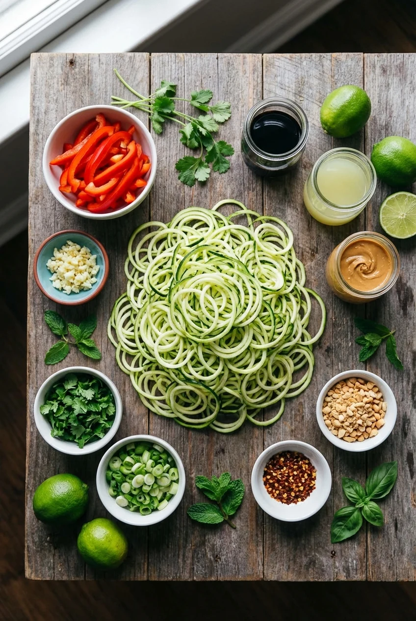 Ingredients for Zucchini Noodle Pad Thai