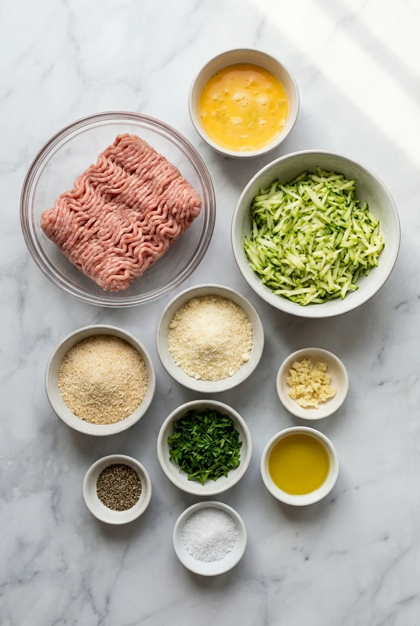 Ingredients for Zucchini Turkey Meatballs