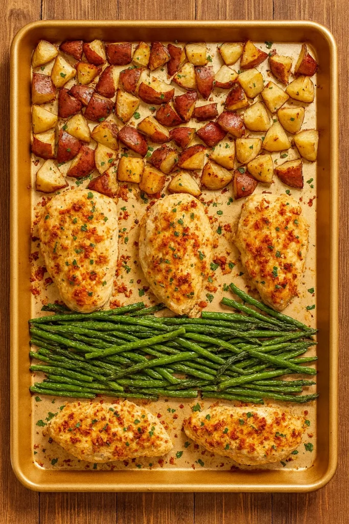 Parmesan Chicken Sheet Pan (Aka One-Dish Dinner)