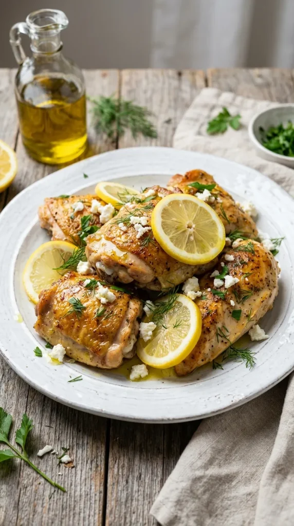 Greek Lemon Chicken with Actually Crispy Skin