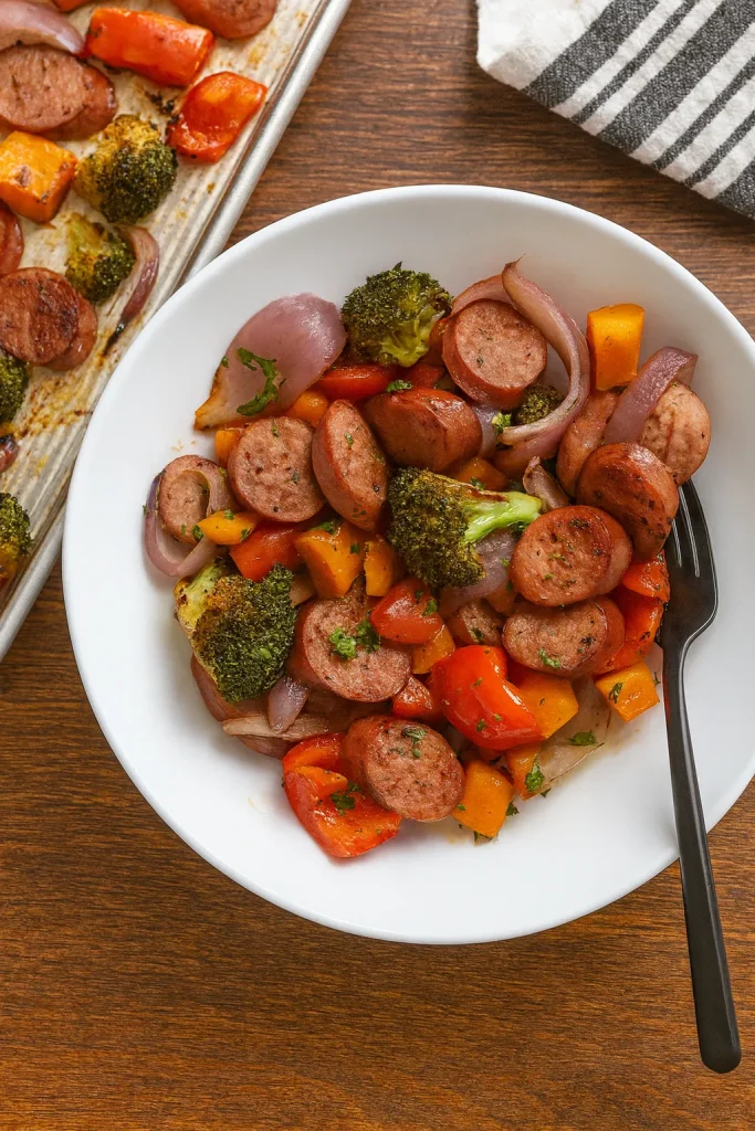 The Easiest Chicken Sausage & Veggies Sheet Pan