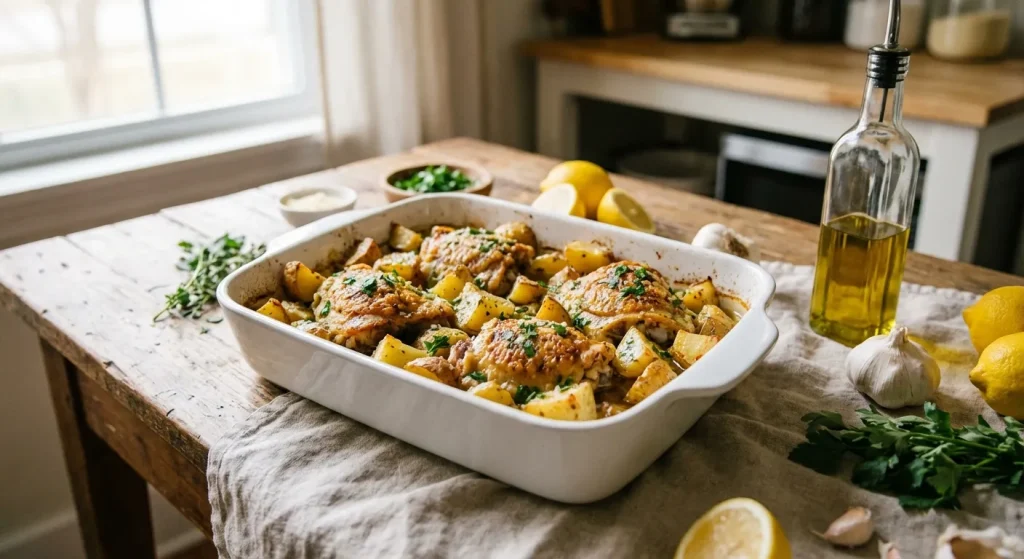 One-Pan Garlic Parmesan Chicken and Potatoes