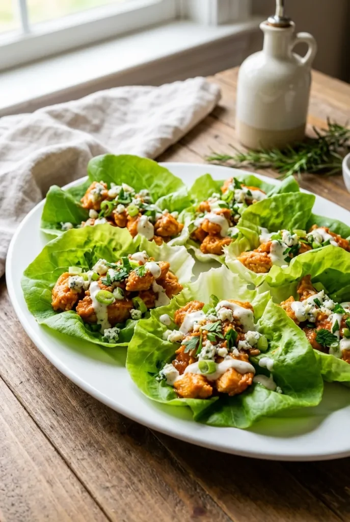 Low-Carb Buffalo Chicken Lettuce Wraps Without the Mess