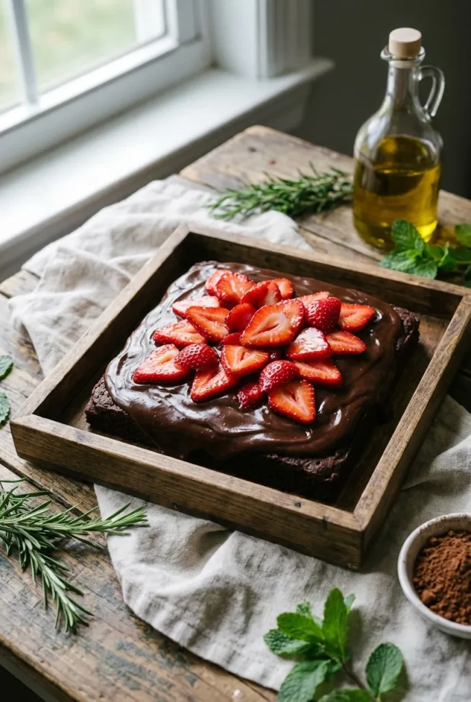 Simple Strawberry-Topped Fudgy Brownies